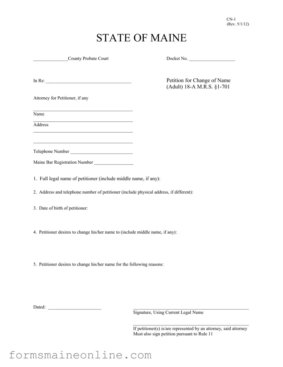 Printable Maine Cn 1 Form