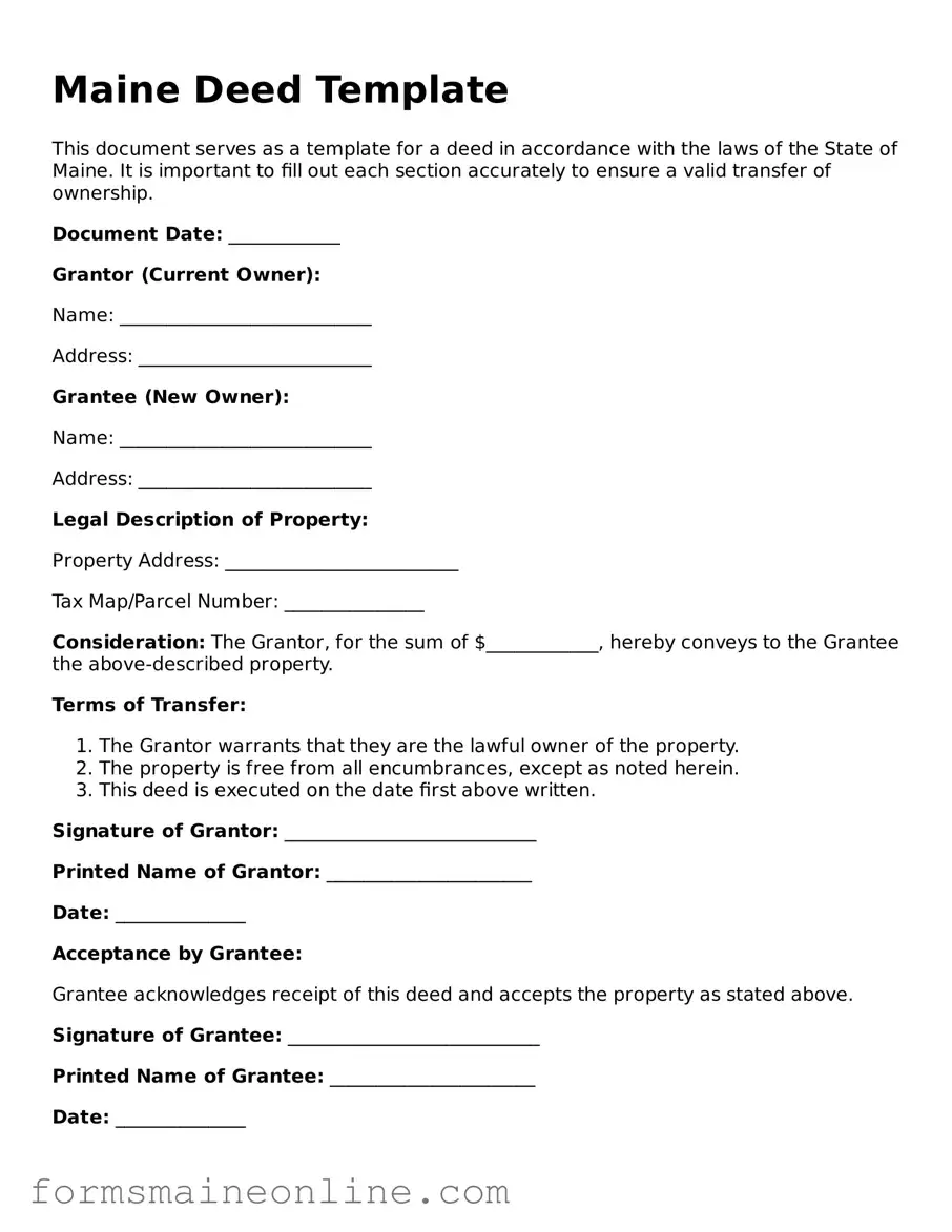 Free  Deed Document for Maine