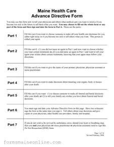 Printable Maine Advance Form