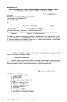 Printable Maine Afppgmc Form