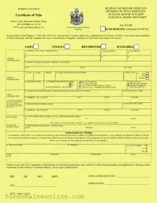Printable Maine Mvt 8 Form