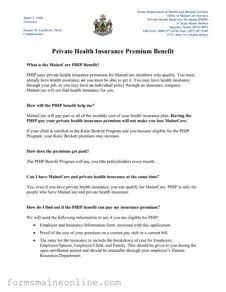 Printable Phip Program Maine Form
